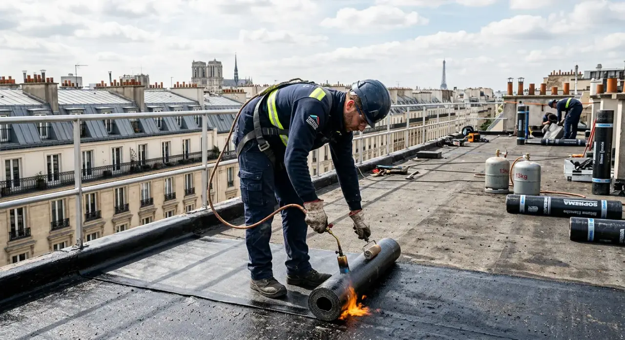 Étanchéité toit terrasse EPDM Antony